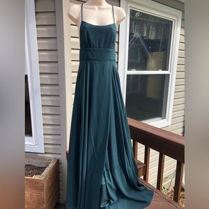 Prom/Formal! Lulus Small Dark Green Dress/Gown w/ front slit